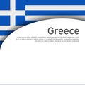 Background with flag of greece. Sweden flag on a white background. State greek patriotic banner, flyer. National poster design