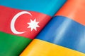 Background of the flags of the azerbaijan armenia. concept of interaction or counteraction between the two countries.