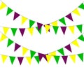 Background of flags for the holiday of Mardi Gras. Royalty Free Stock Photo