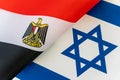 Background of the flags of the israel, Egypt. concept of interaction or counteraction between the two countries. International