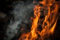 Background with flames and smoke Royalty Free Stock Photo