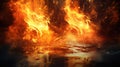 Background with flames and water created with Generative AI Royalty Free Stock Photo