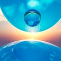 background floating crystal balls Royalty Free Stock Photo