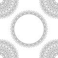 Background with floral mandalas, coloring book, vector illustration