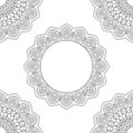 Background with floral mandalas, coloring book, vector illustration