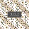 Background floral  - beige flowers seamless pattern Royalty Free Stock Photo