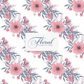 Background floral  - pink flowers seamless pattern Royalty Free Stock Photo