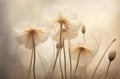 beige flower natural minimal background pastel nature vintage floral composition concept. Generative AI. Royalty Free Stock Photo