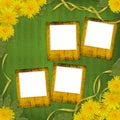 Background with flowers of dandelion Royalty Free Stock Photo