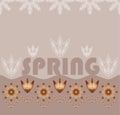 Background with flowers and the words Spring. Royalty Free Stock Photo