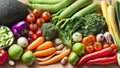 A background of food featuring a variety of fresh organic vegetables. Royalty Free Stock Photo