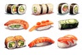 Background food rice tuna meal salmon sushi seafood japan seaweed japanese asian fish Royalty Free Stock Photo