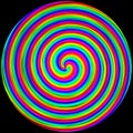 Background in the form of a colored circle spiraled on a black