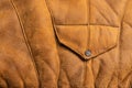 Background in the form of a fragment of the back of a winter jacket made of genuine brown soft leather