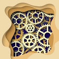 Background in the form of linked gears.