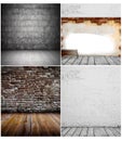 Empty bricks wall and floor Royalty Free Stock Photo