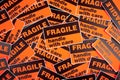 Background of fragile stickers Royalty Free Stock Photo