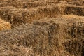 Background - a fragment of a maze of bales with hay Royalty Free Stock Photo