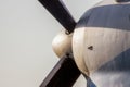 fragment propeller screw vintage airplane  close up Royalty Free Stock Photo