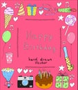 Background frame with birthday elements