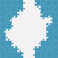 Background or frame blue pieces puzzle, jigsaw Royalty Free Stock Photo