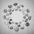 Background frame circle of sea and river stones Royalty Free Stock Photo