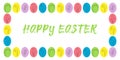 background frame of colored easter eggs Royalty Free Stock Photo