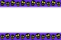 Background, frame for Halloween. Horizontal upper and lower border, border of skulls. Background for greeting cards, invitations,