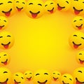 Background Frame with Smiling Emoji with Stuck Out Tongue