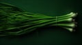 Background of fresh green onions tied in bunches pattern, Realistic illustration. close-up. generative ai