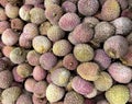Background of fresh lychee in peel Royalty Free Stock Photo