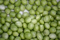 Background with fresh organic green peas. Close-up view from above Royalty Free Stock Photo