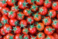 Background from fresh ripe cherry tomatoes. Top view Royalty Free Stock Photo