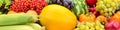 Background fresh ripe vegetables and fruits Royalty Free Stock Photo