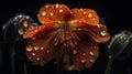 Background of Fritillaria imperialis, the crown imperial, imperial fritillary or Kaiser's crown with raindrops
