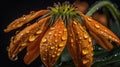 Background of Fritillaria imperialis, the crown imperial, imperial fritillary or Kaiser's crown with raindrops