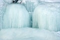 Background - frozen waterfall with icicles Royalty Free Stock Photo