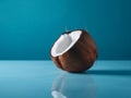 background fruit space trend organic blue concept vegetarian copy tropical coconut summer. Generative AI. Royalty Free Stock Photo