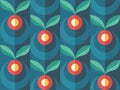 Background fruits and green leaves nature. Abstract geometric seamless pattern. Royalty Free Stock Photo
