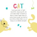 Background with funny long yellow cat and space for text.