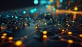 Background - Futuristic AI Network on Cyber Background - ai generated Royalty Free Stock Photo