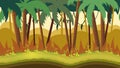 Background for games apps or mobile development. Cartoon nature landscape with jungle. Size 1920x1080