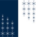 Background with a garland of snowflakes on a white and blue background, New Year and Christmas ornament, winter pattern Royalty Free Stock Photo