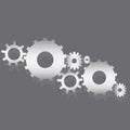 Background with gears. 3d vector technology, engine spare parts. Industrial design concept. Vector image Royalty Free Stock Photo