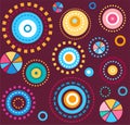 Background, geometric, circles, colorful, fireworks, wine red, seamless, abstract.