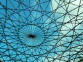 Background of geometric dome blue sky and clouds