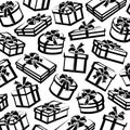 Background gift boxes. Gift boxes collection icons. Vector
