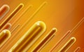 Background glossy start-up presentation, design shiny amber 3d realistic caramel rounded stripes. Abstract yellow candy sticks. Royalty Free Stock Photo