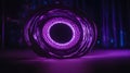 background with glowing circles A circular shape of electric energy in blue and purple colors on a black background