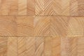 Background with glued larch wooden blocks. Royalty Free Stock Photo